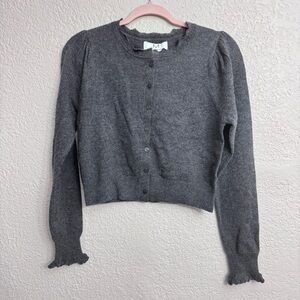 Magaschoni NWT Gray Cashmere Cropped Cardigan Sweater Women’s Small